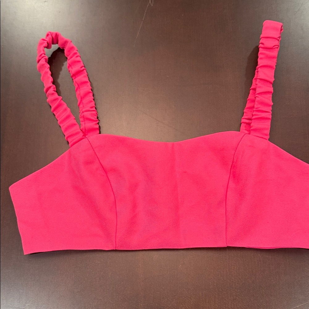 SHEIN Fuchsia Ruched Strap Top